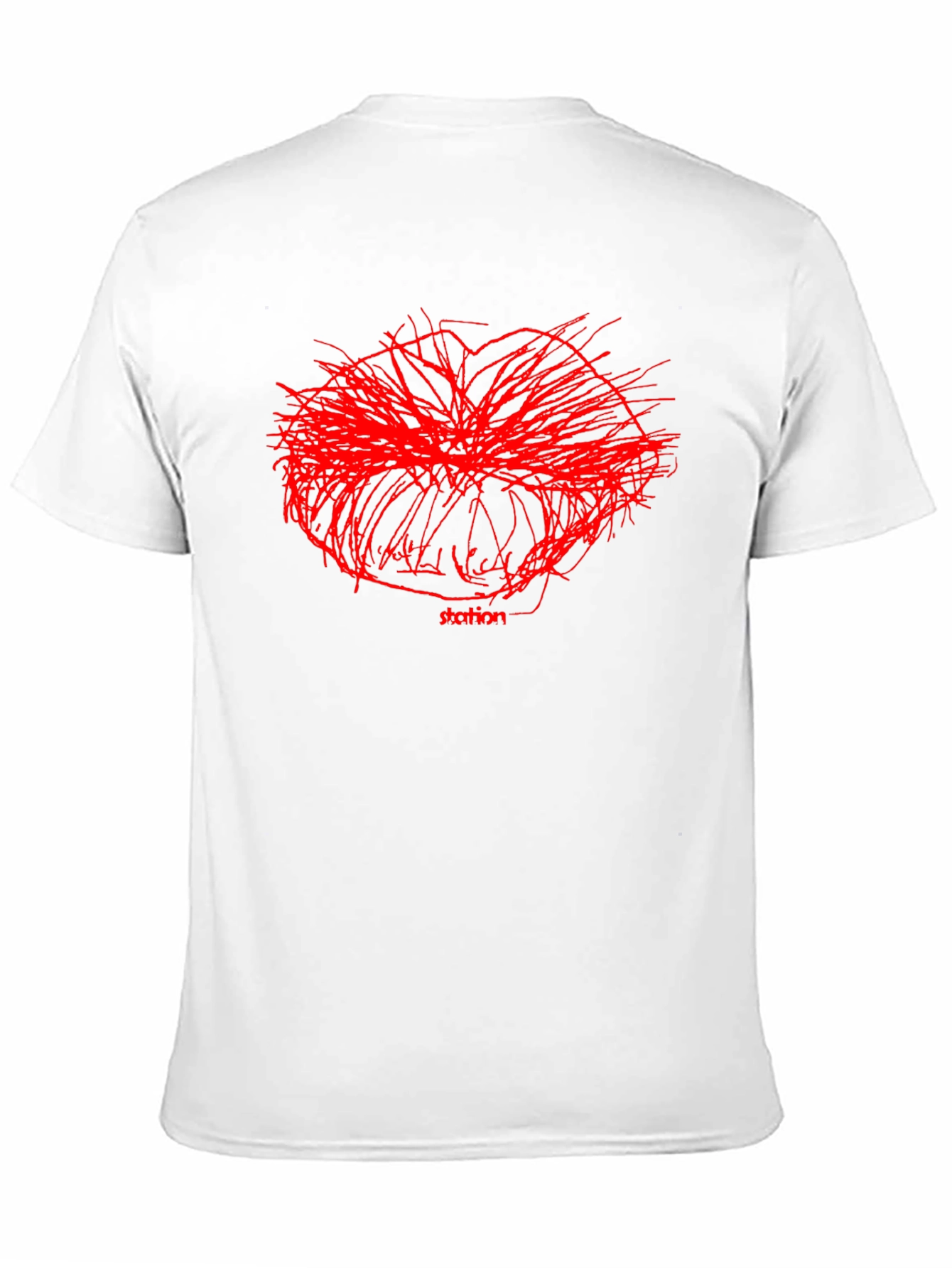 Abstract Red Graphic Print Black T-Shirt