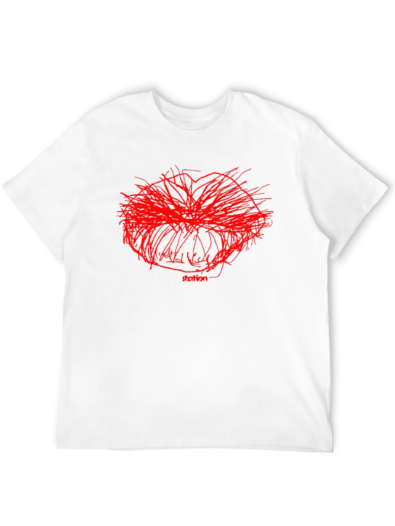 Abstract Red Graphic Print Black T-Shirt