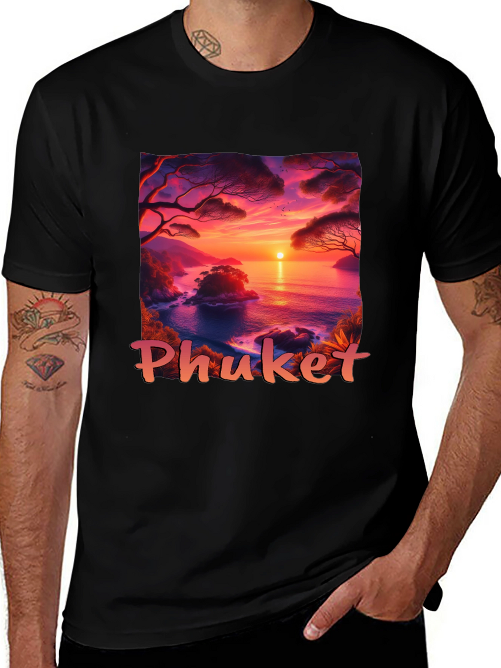 Phuket Sunset T-Shirt - Tropical Island Vibes
