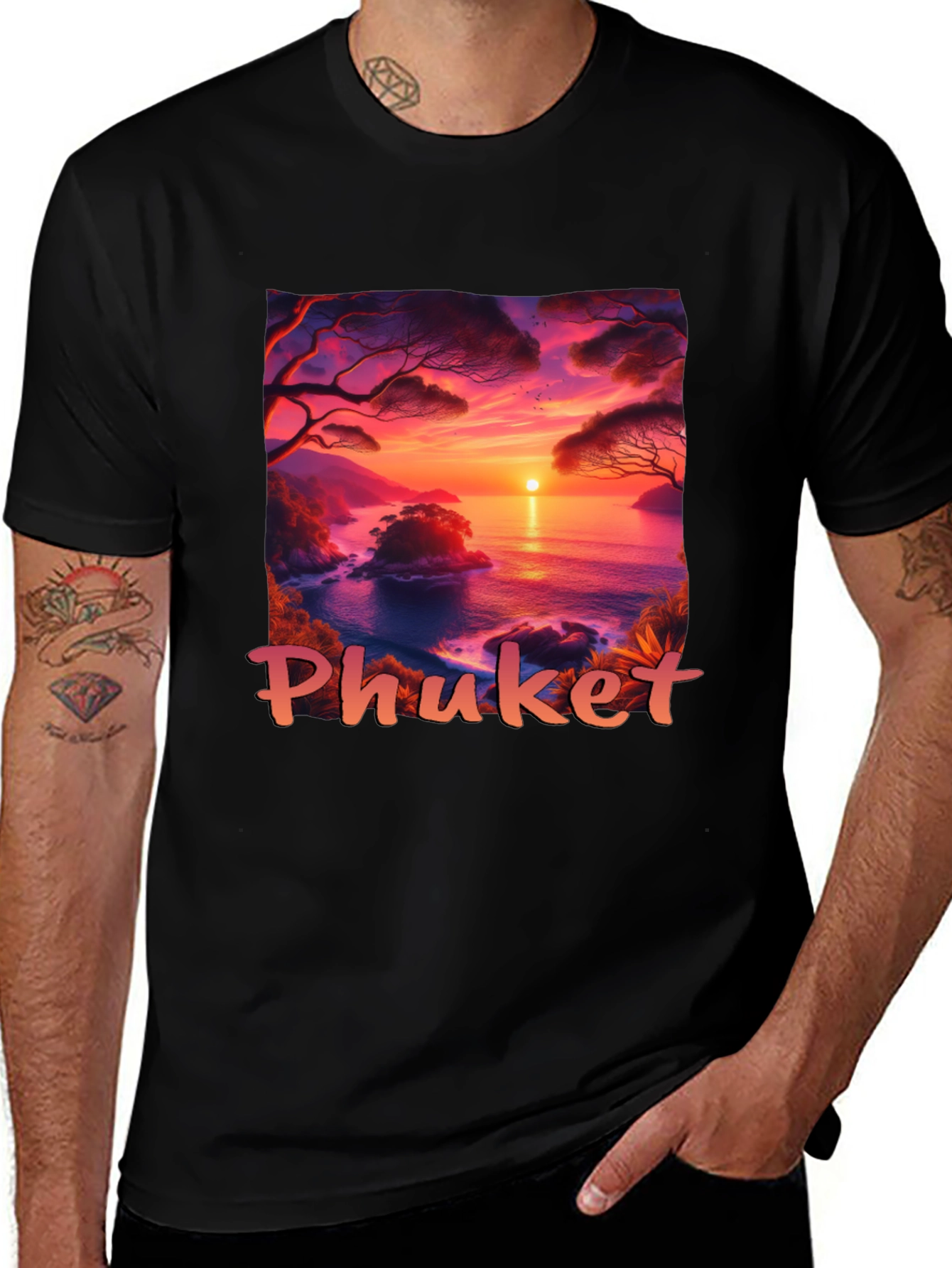 Phuket Sunset T-Shirt - Tropical Island Vibes
