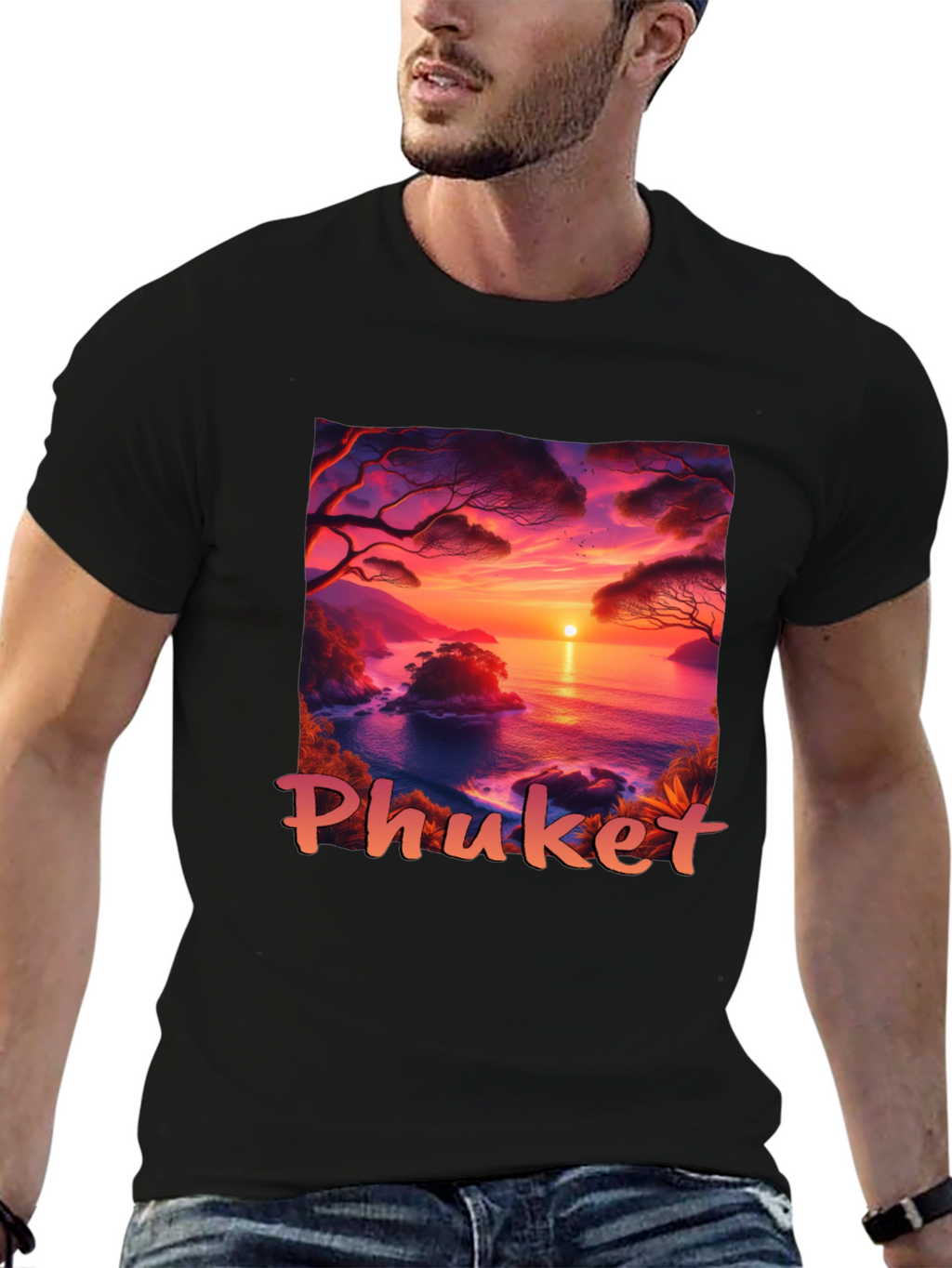 Phuket Sunset T-Shirt - Tropical Island Vibes