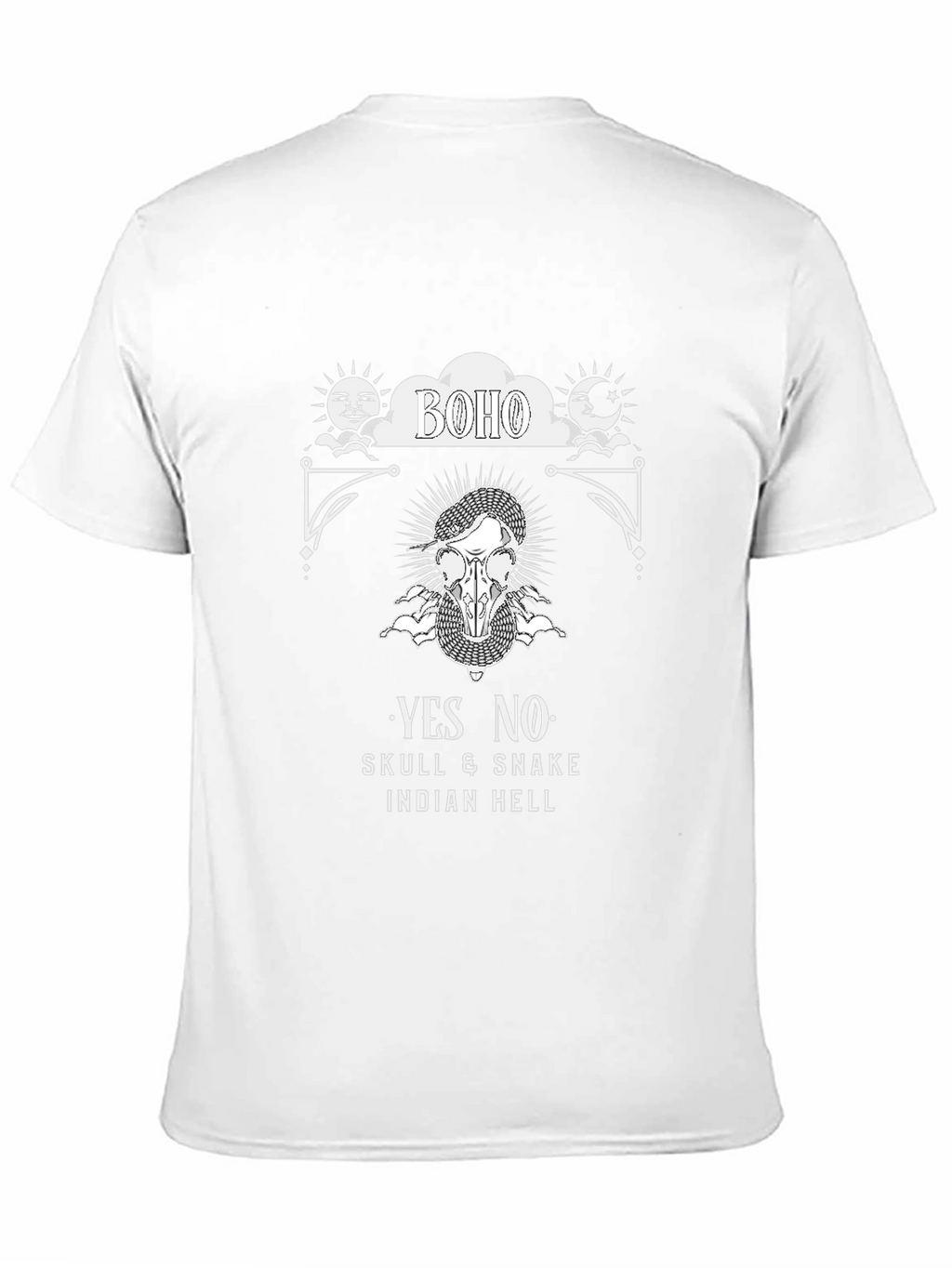 Boho Skull & Snake Graphic Tee - Black