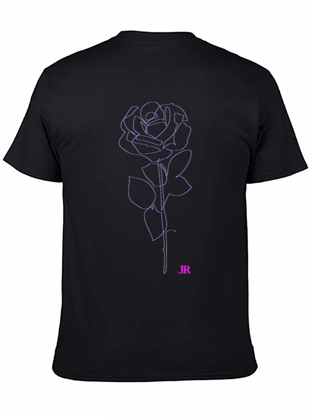 Rose Outline T-Shirt - Black