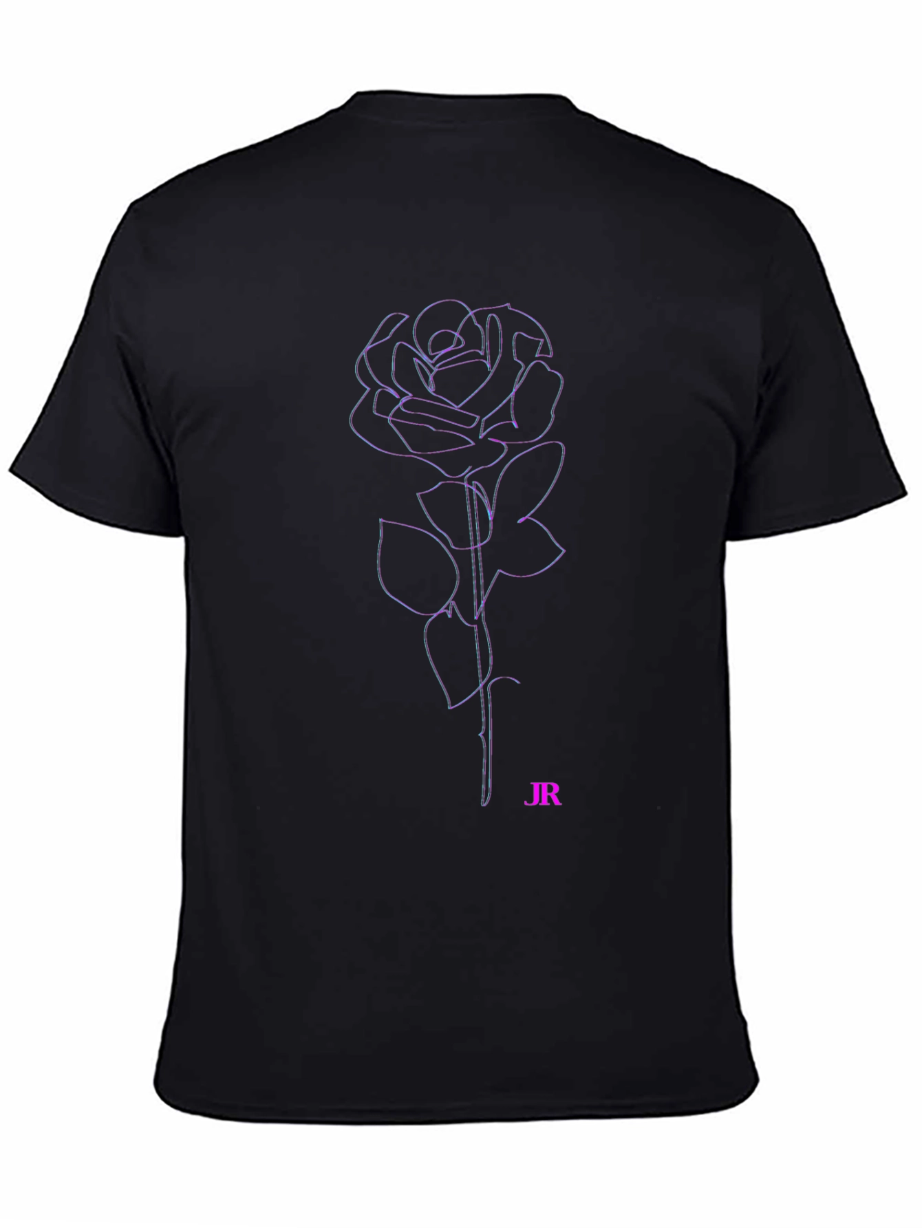 Rose Outline T-Shirt - Black