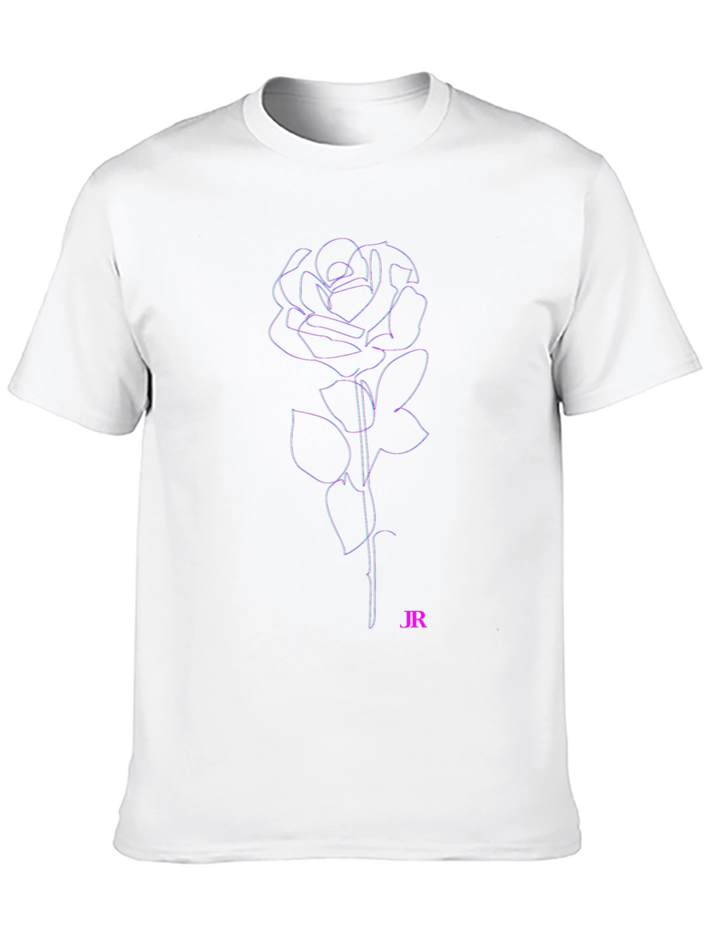 Rose Outline T-Shirt - Black