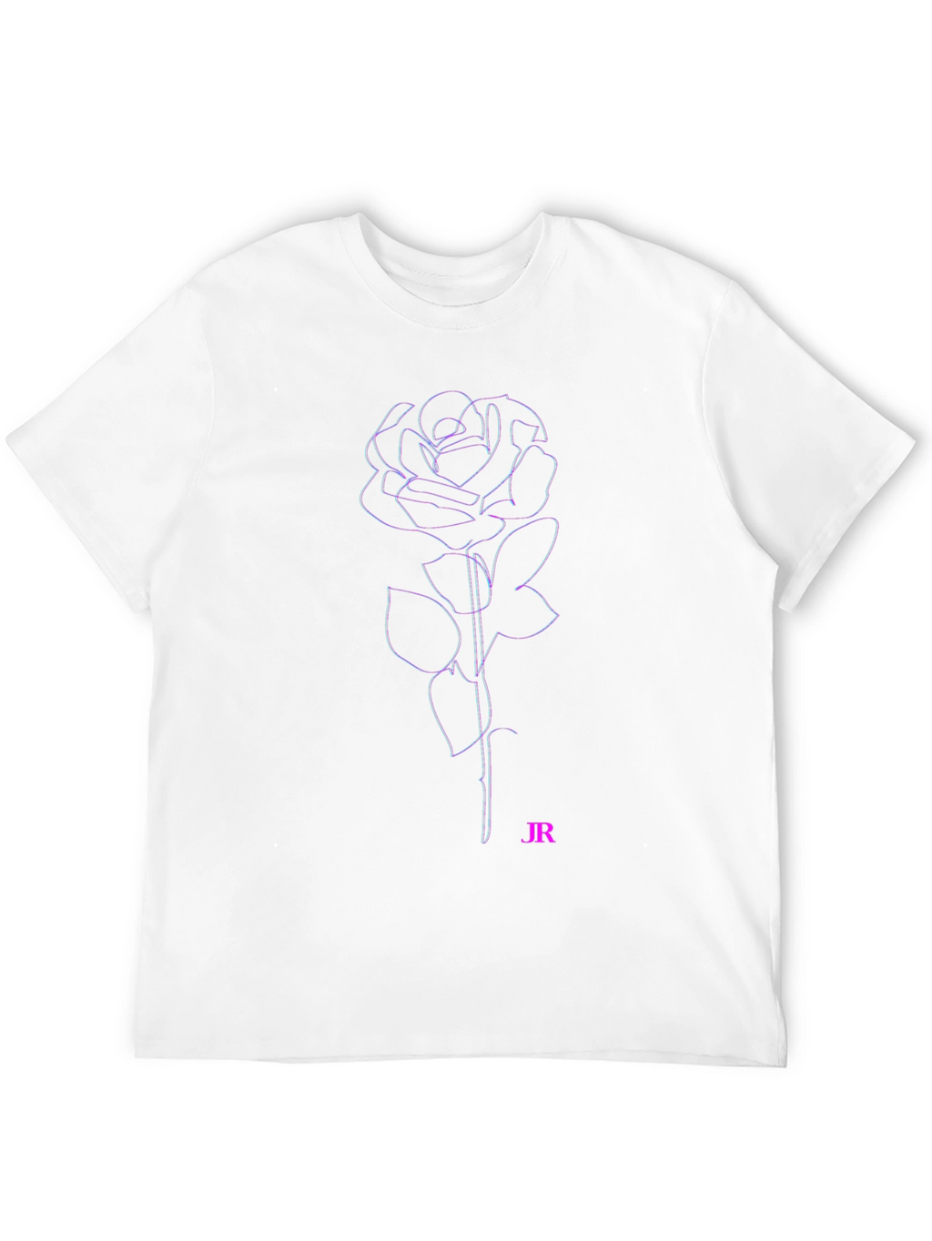 Rose Outline T-Shirt - Black