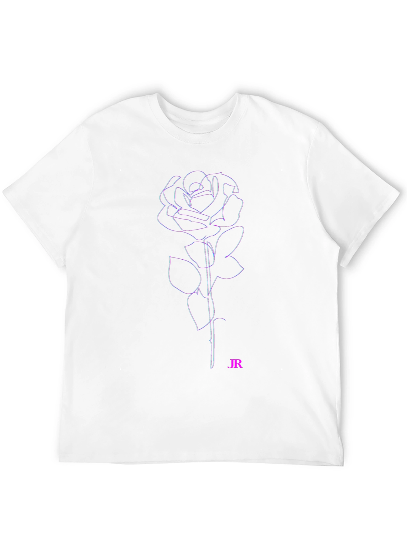 Rose Outline T-Shirt - Black
