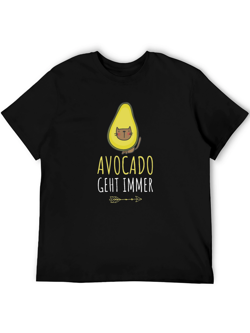 Avocado Cat Graphic Tee - Funny Casual Shirt