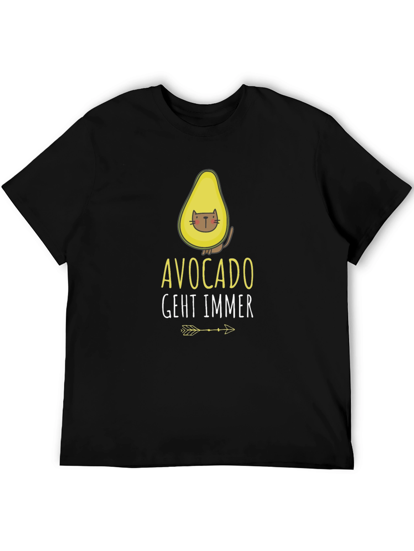 Avocado Cat Graphic Tee - Funny Casual Shirt
