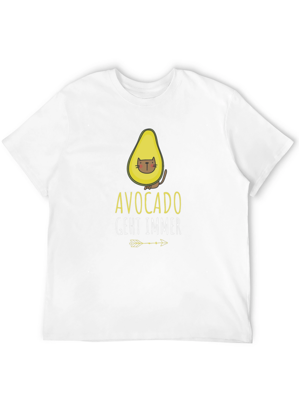 Avocado Cat Graphic Tee - Funny Casual Shirt