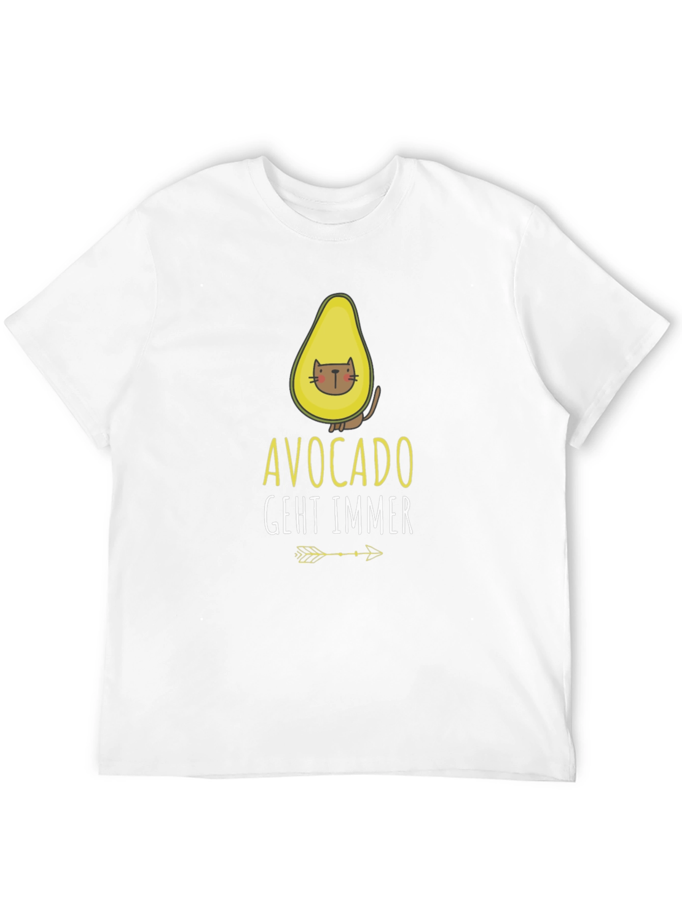 Avocado Cat Graphic Tee - Funny Casual Shirt