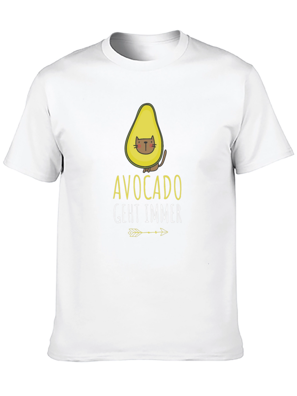 Avocado Cat Graphic Tee - Funny Casual Shirt