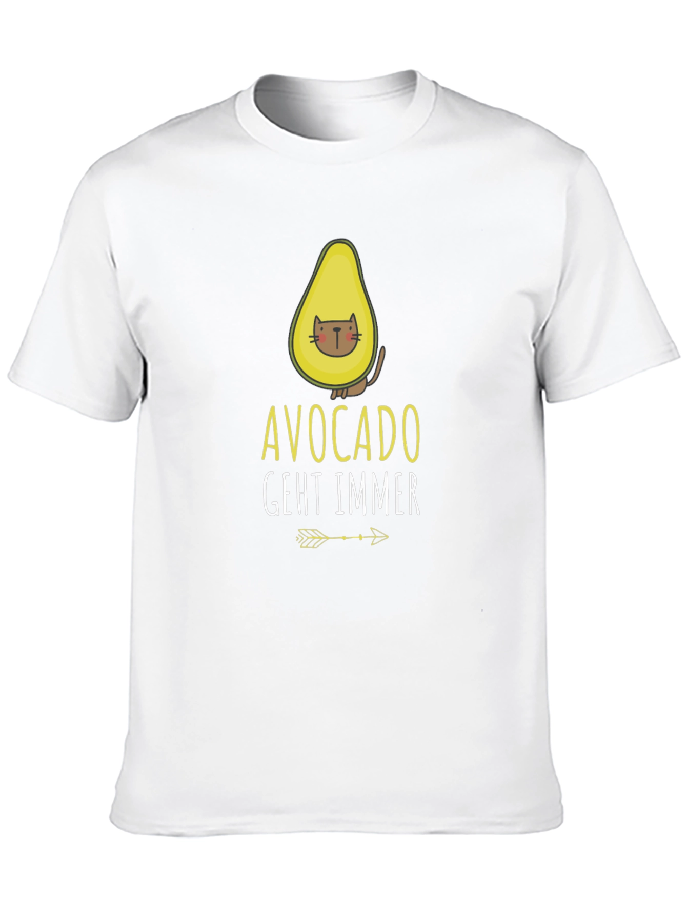 Avocado Cat Graphic Tee - Funny Casual Shirt