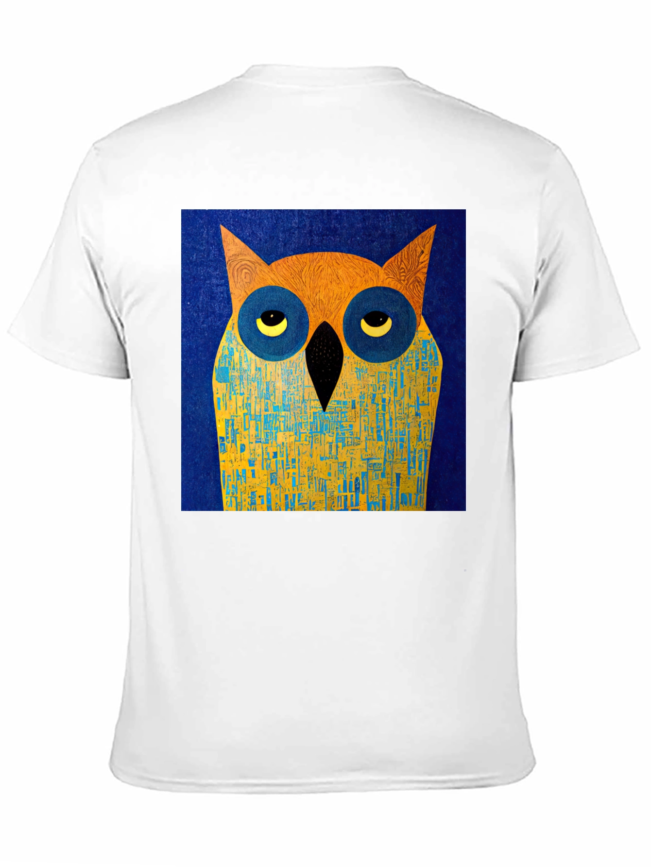 Abstract Owl Graphic Black T-Shirt