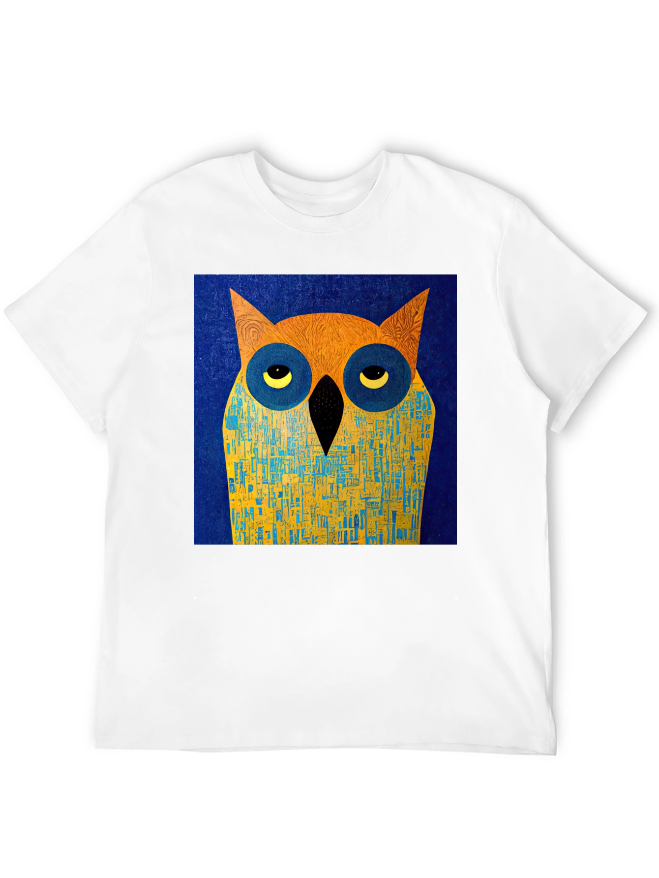 Abstract Owl Graphic Black T-Shirt