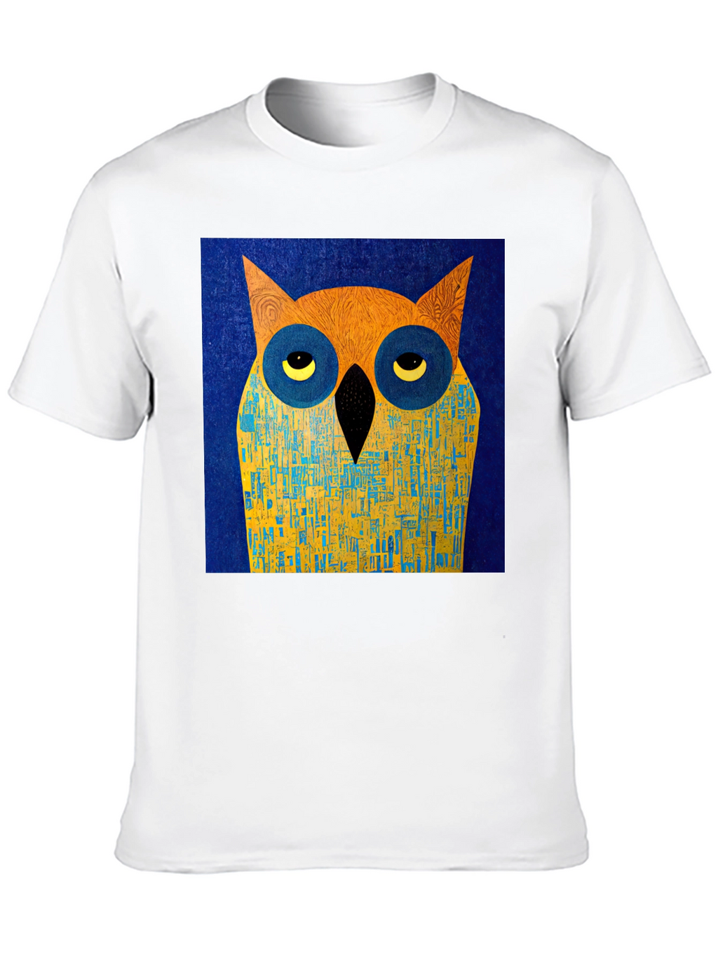 Abstract Owl Graphic Black T-Shirt