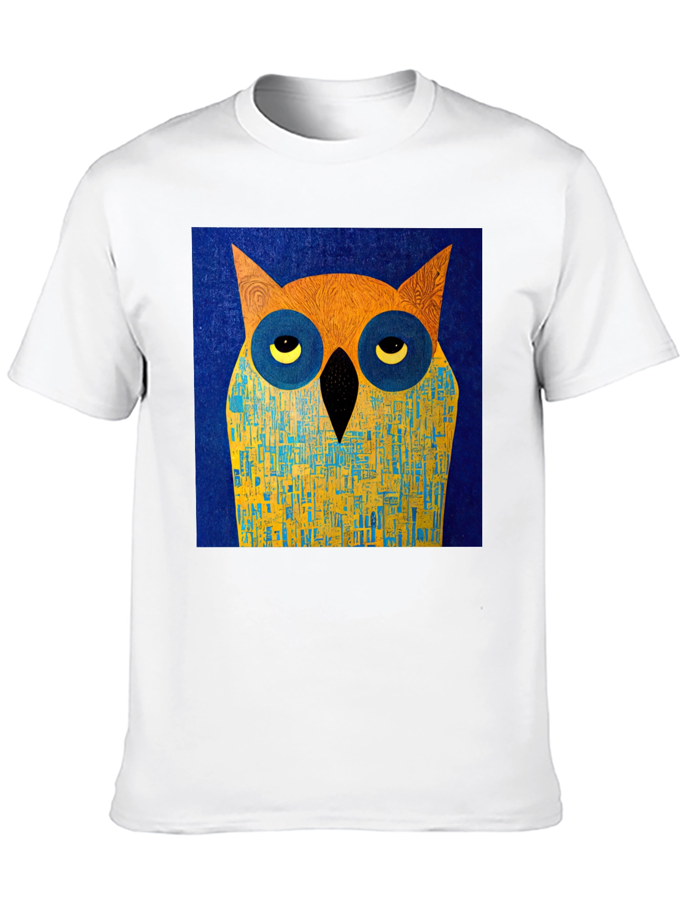 Abstract Owl Graphic Black T-Shirt