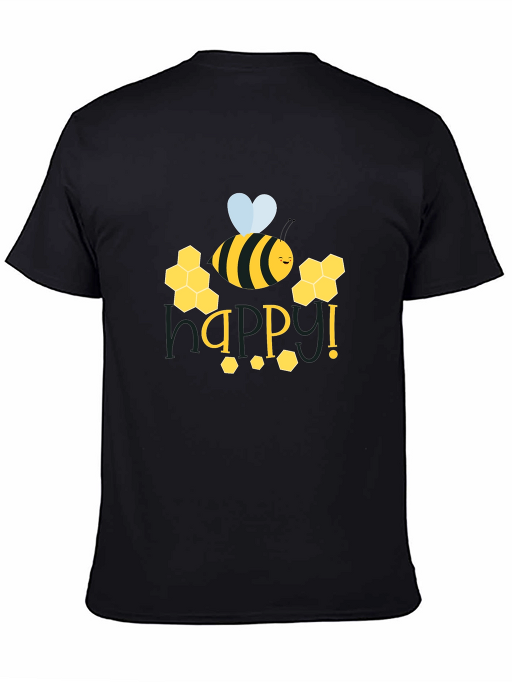 Happy Bee Graphic Tee - Black