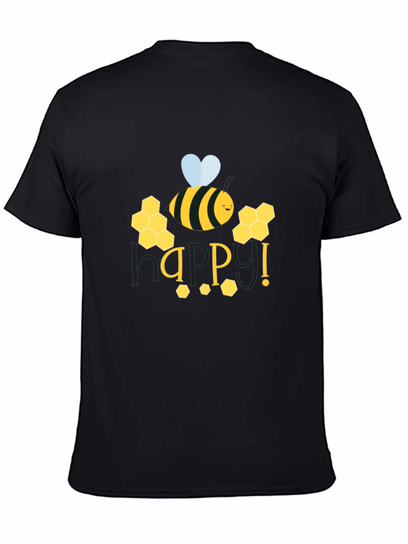 Happy Bee Graphic Tee - Black