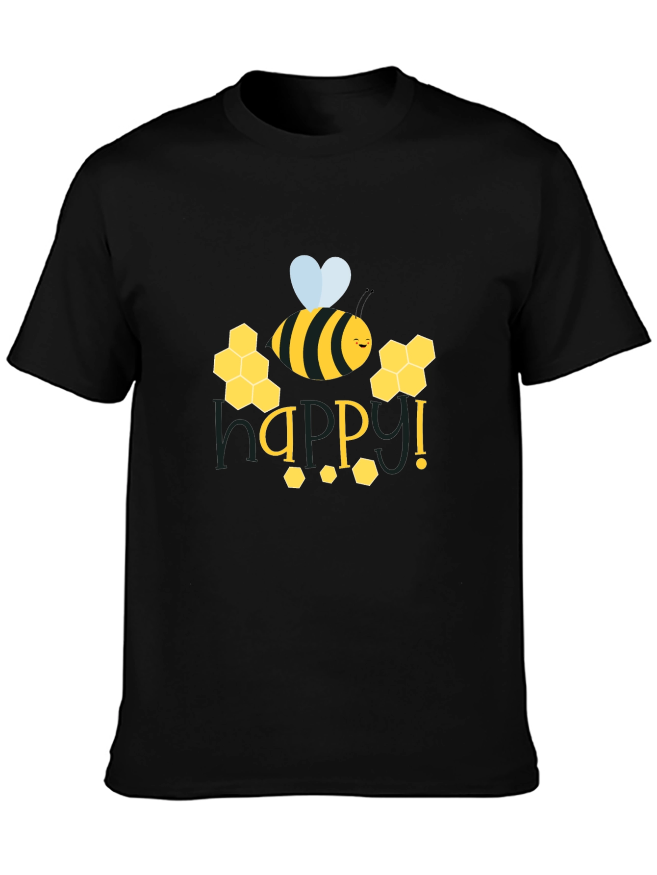 Happy Bee Graphic Tee - Black