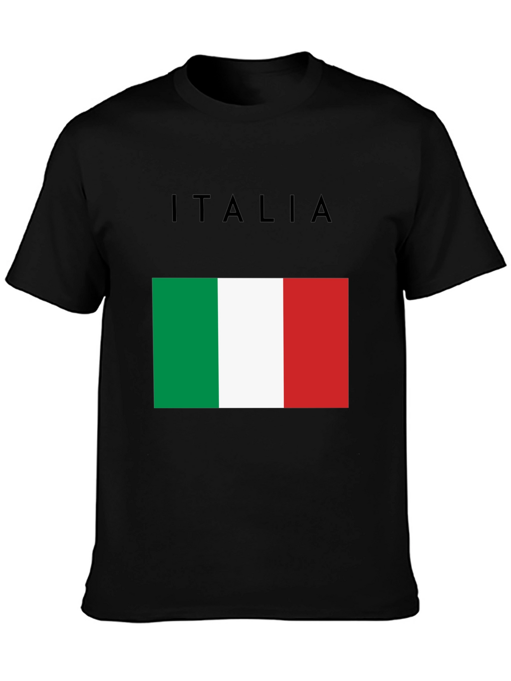 Italy Flag Graphic T-Shirt - Black Casual Tee