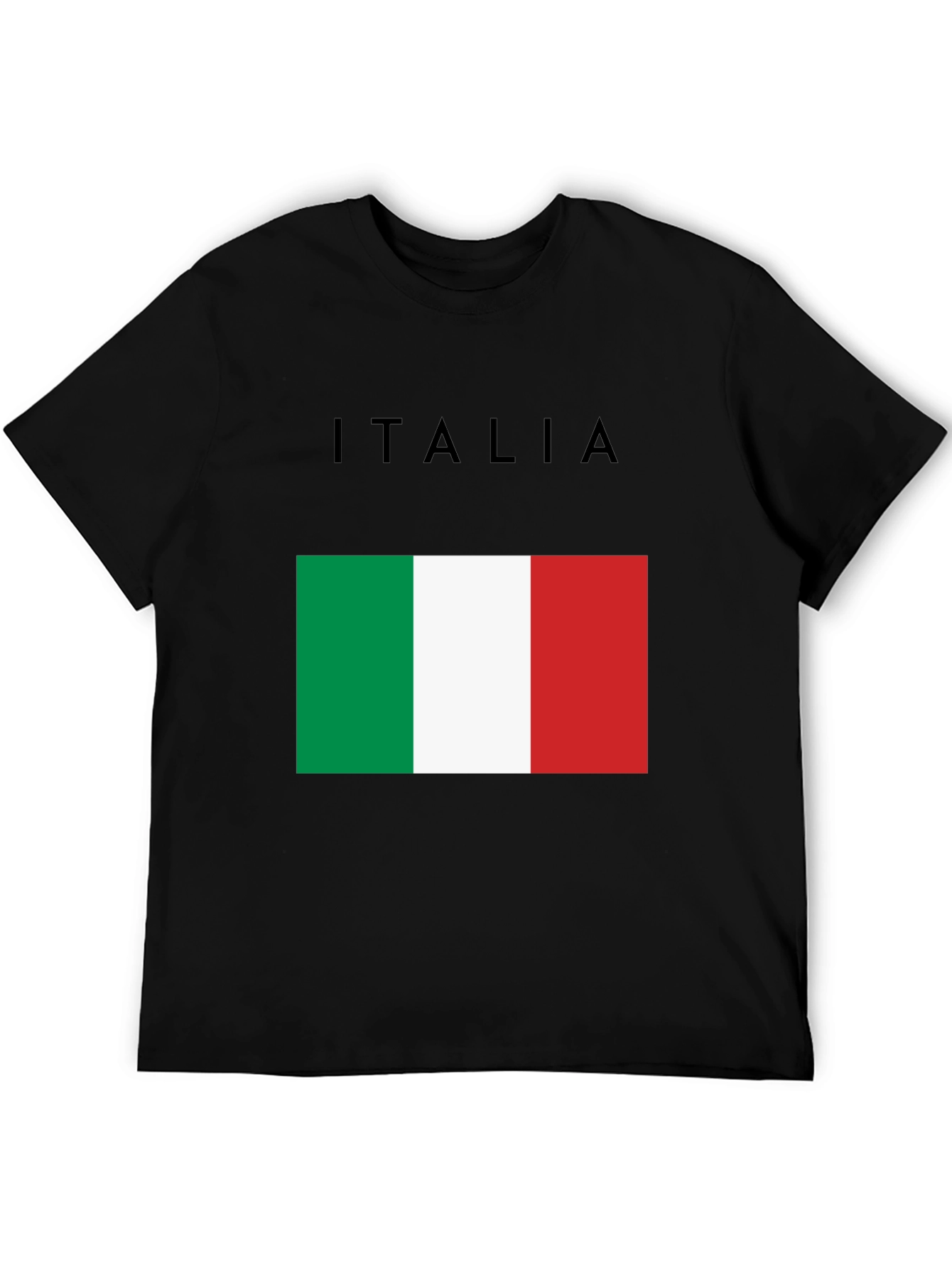Italy Flag Graphic T-Shirt - Black Casual Tee