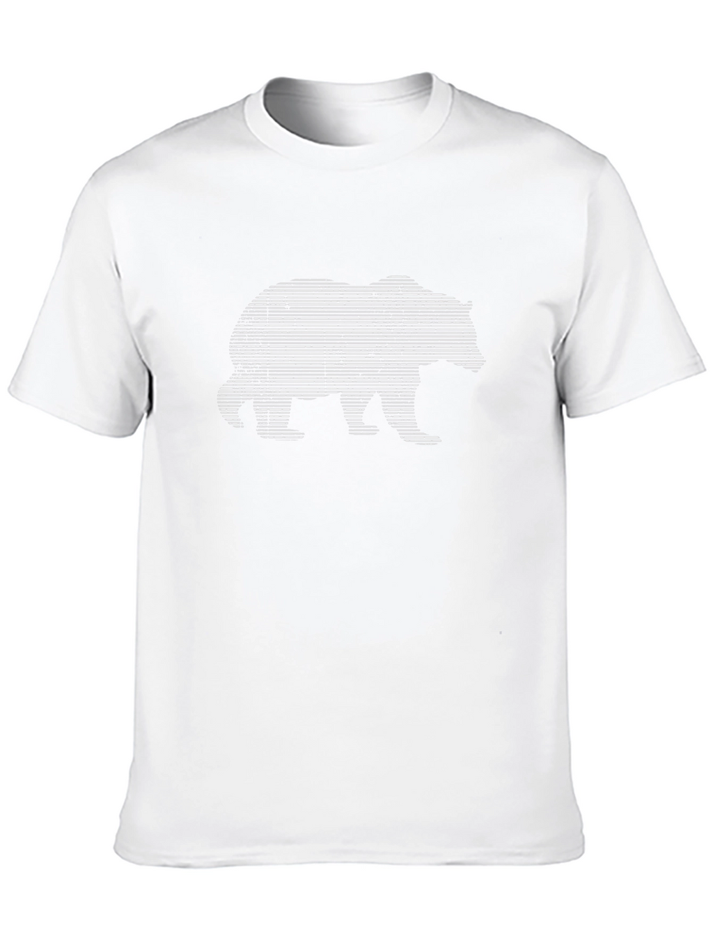 Bear Graphic Tee - Horizontal Line Art Design