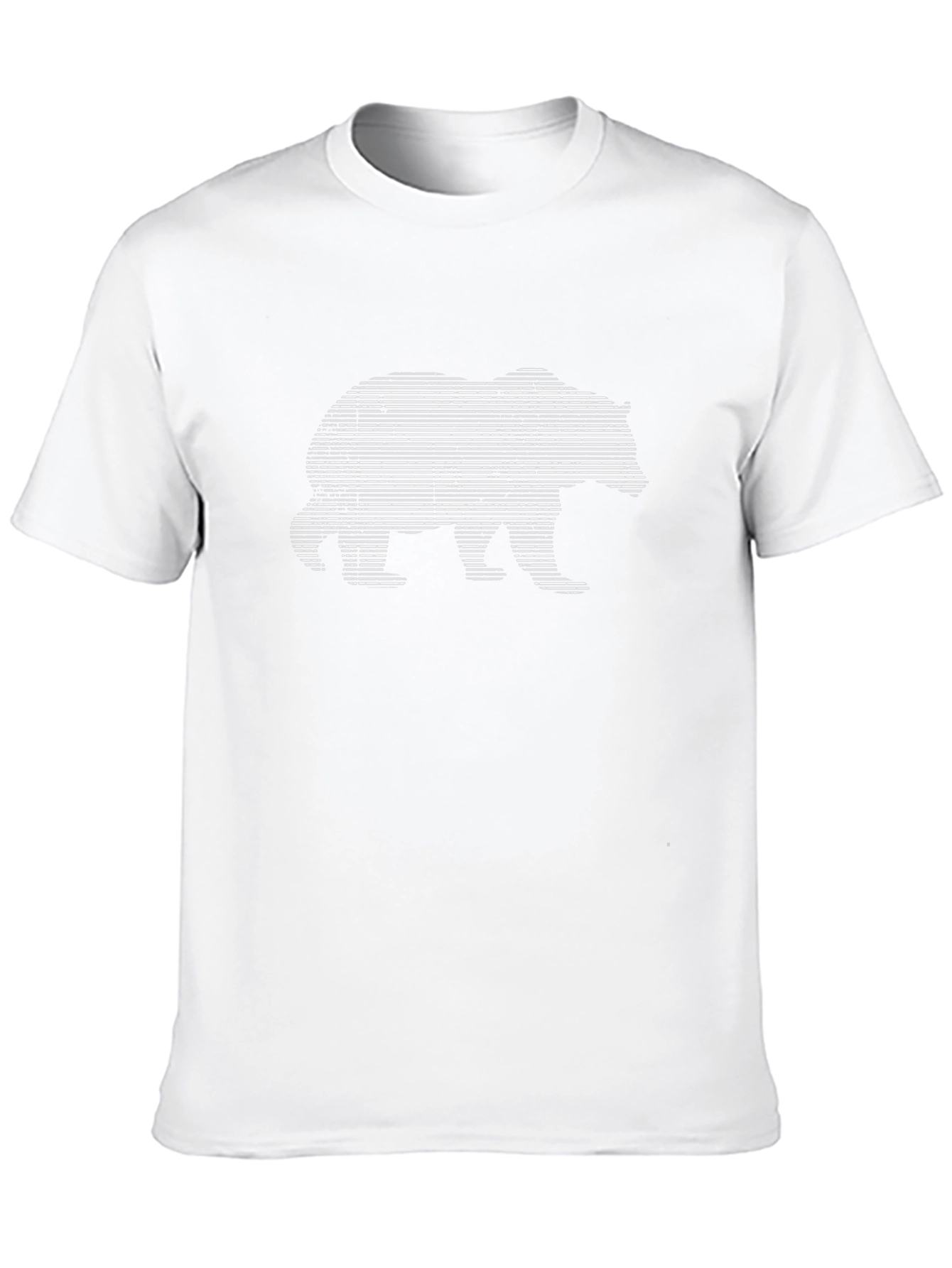 Bear Graphic Tee - Horizontal Line Art Design