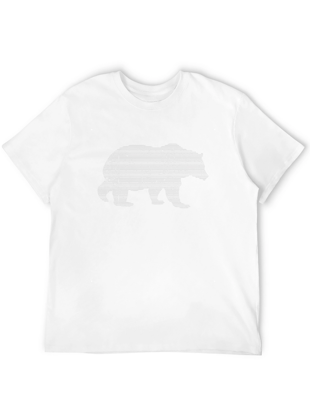 Bear Graphic Tee - Horizontal Line Art Design