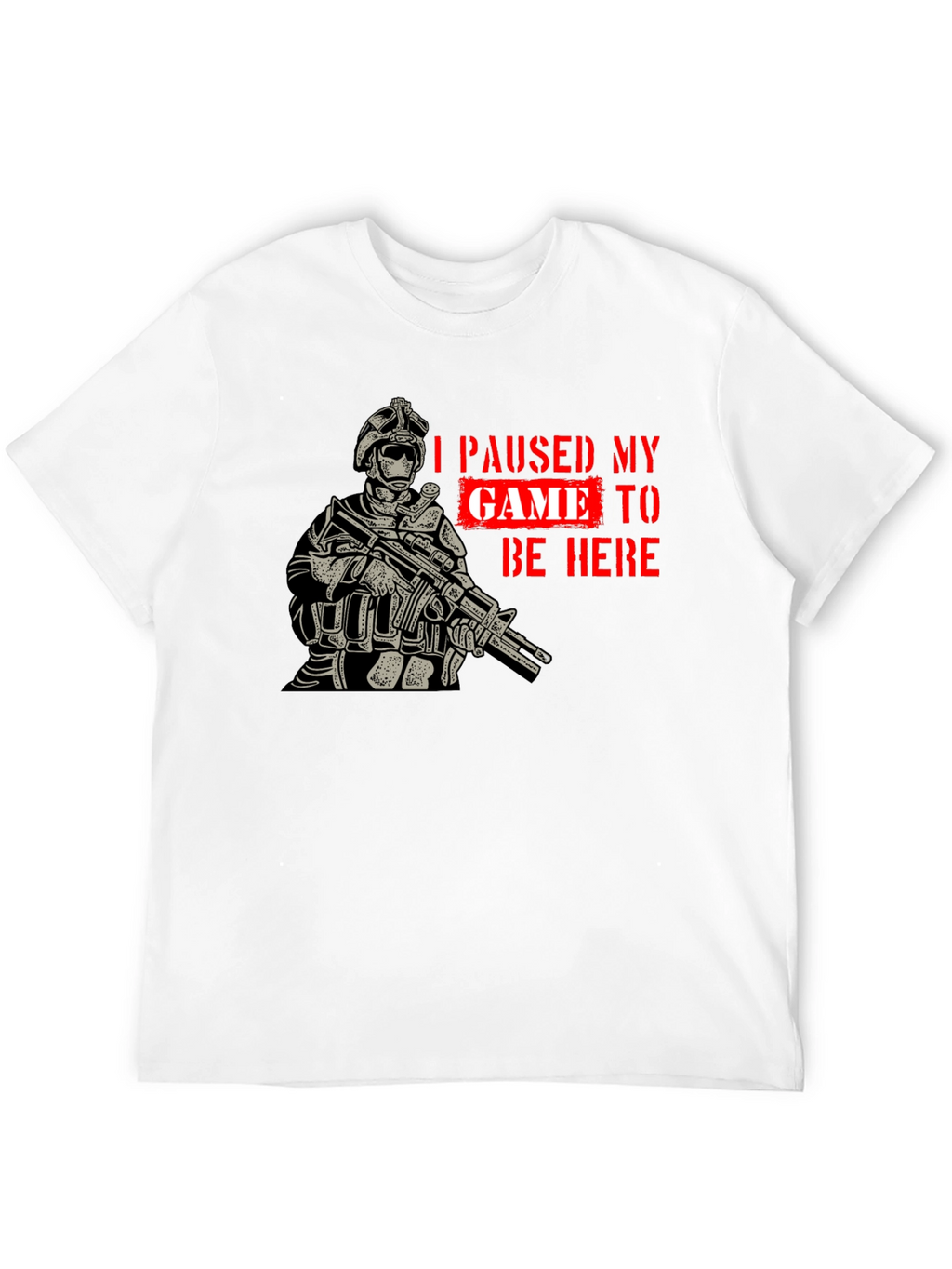 I Paused My Game Black Graphic T-Shirt