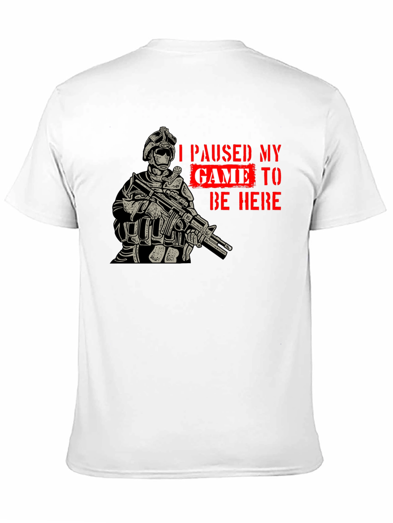 I Paused My Game Black Graphic T-Shirt