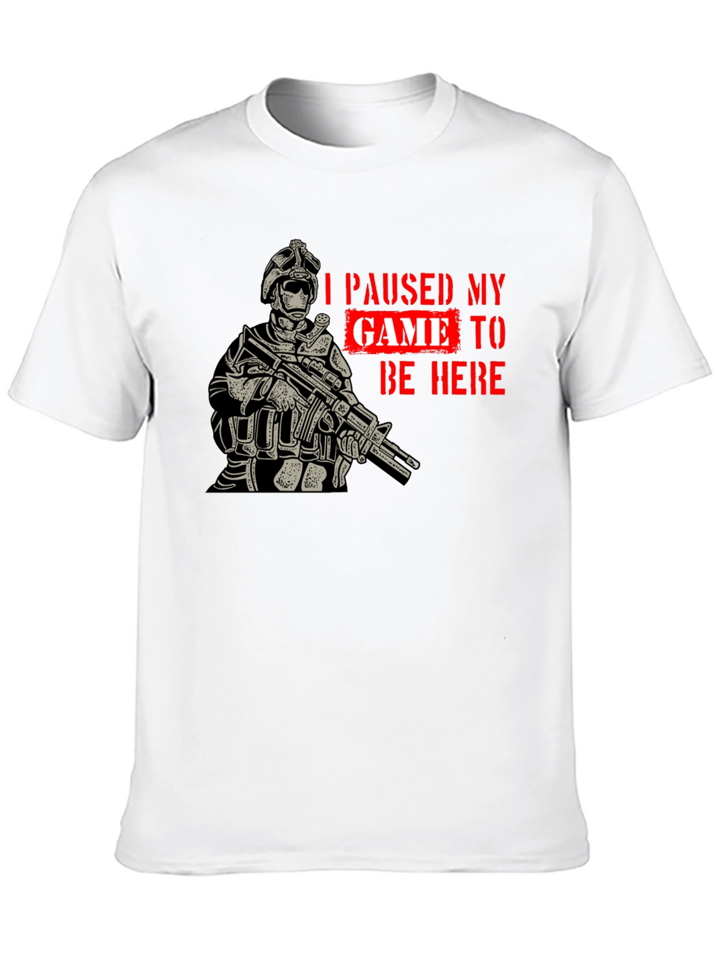 I Paused My Game Black Graphic T-Shirt