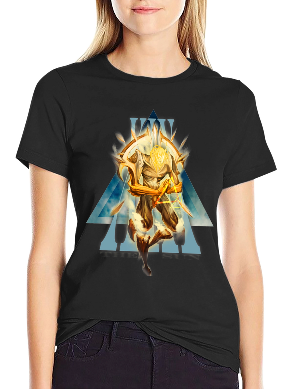 Golden Warrior Graphic Black T-Shirt