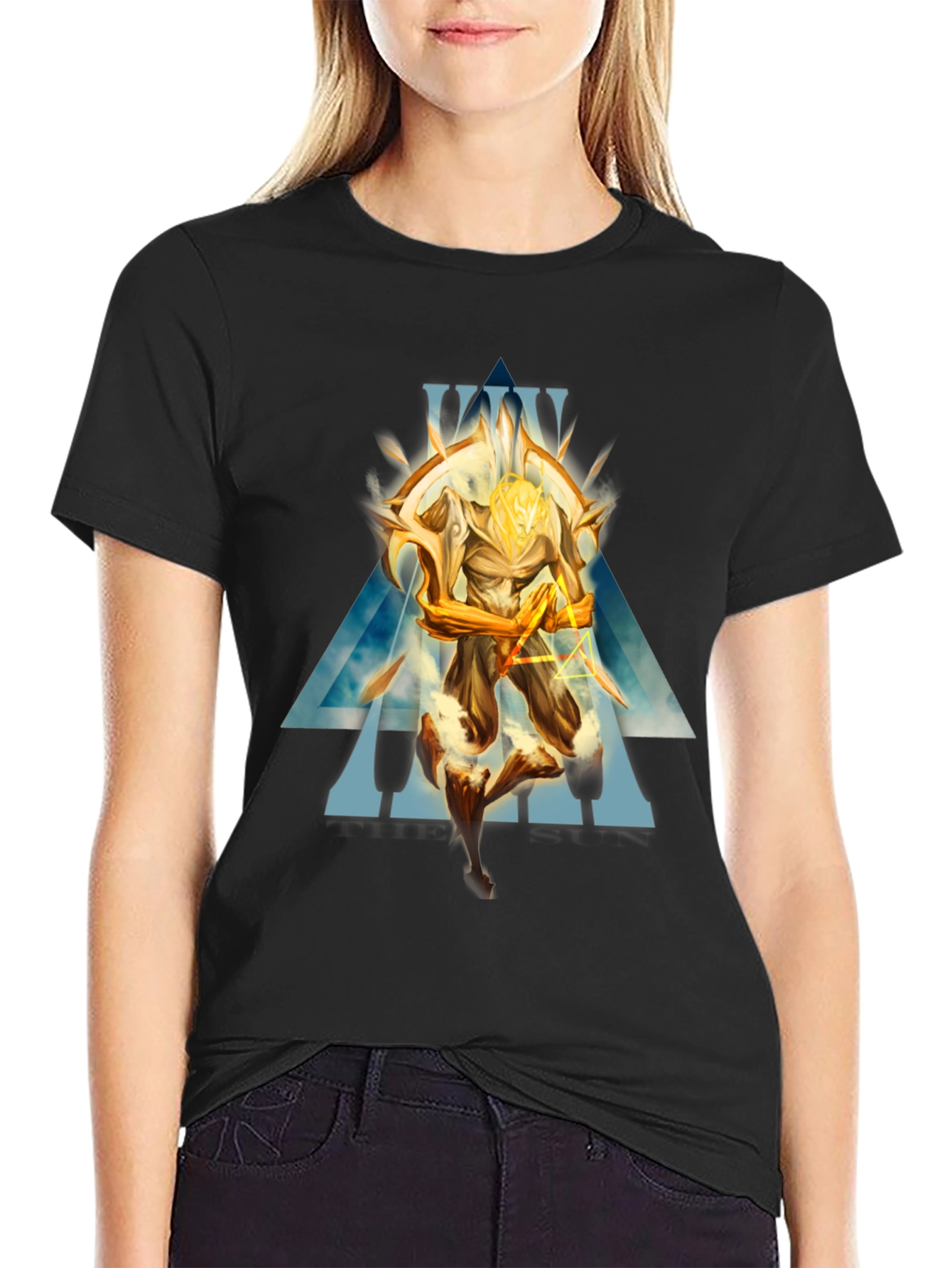 Golden Warrior Graphic Black T-Shirt