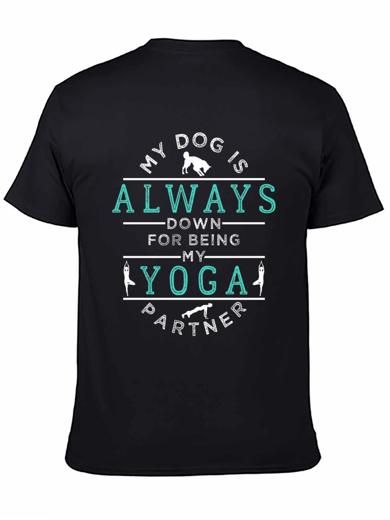 Yoga Partner Dog T-Shirt - Unisex Black Tee