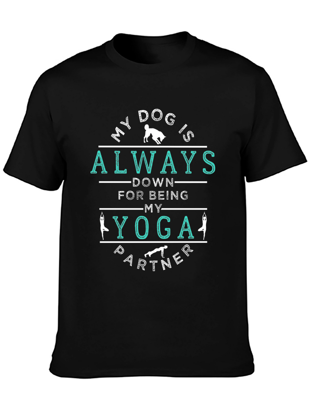 Yoga Partner Dog T-Shirt - Unisex Black Tee