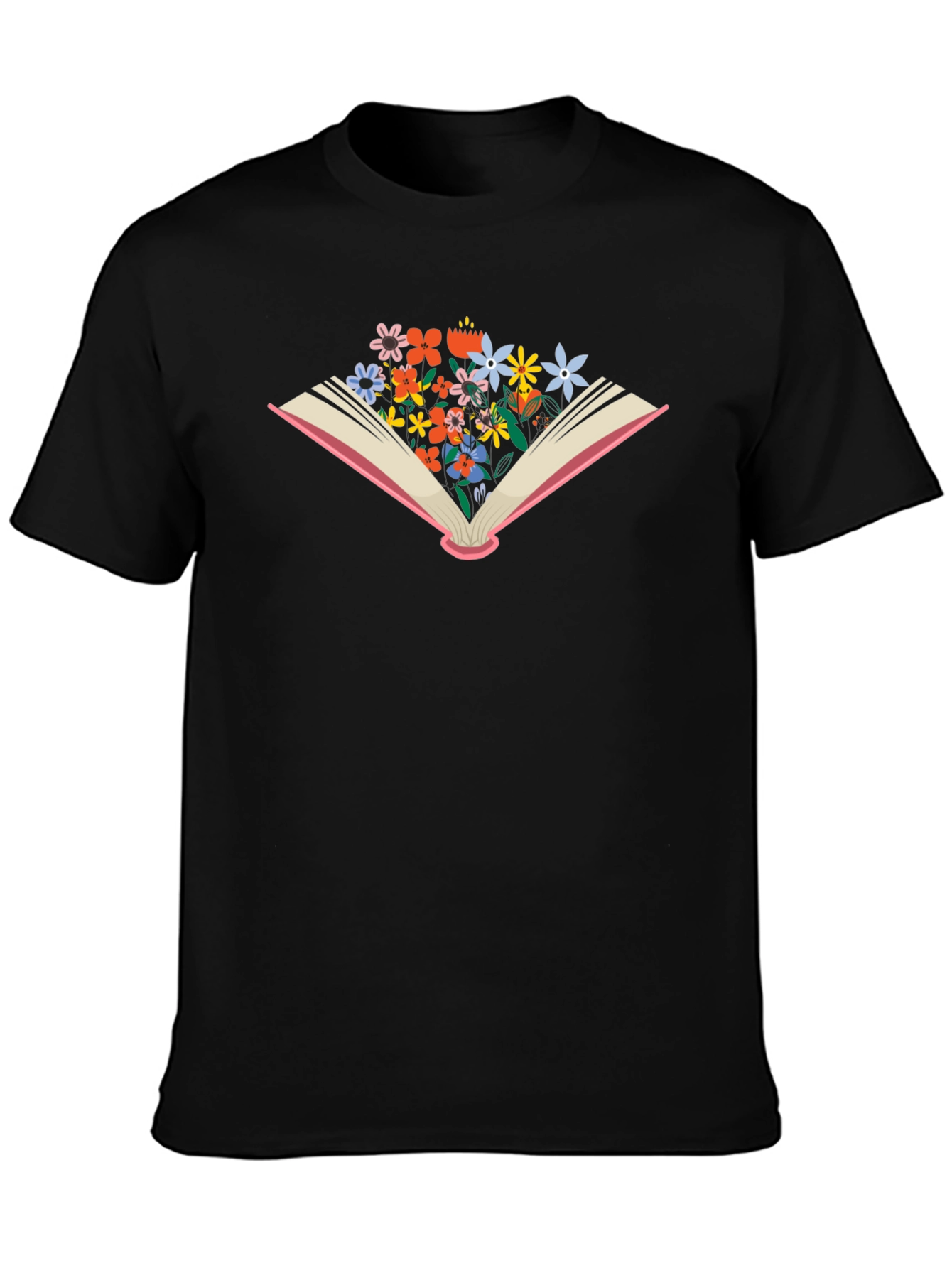 Floral Bookworm T-Shirt - Unisex Black Tee