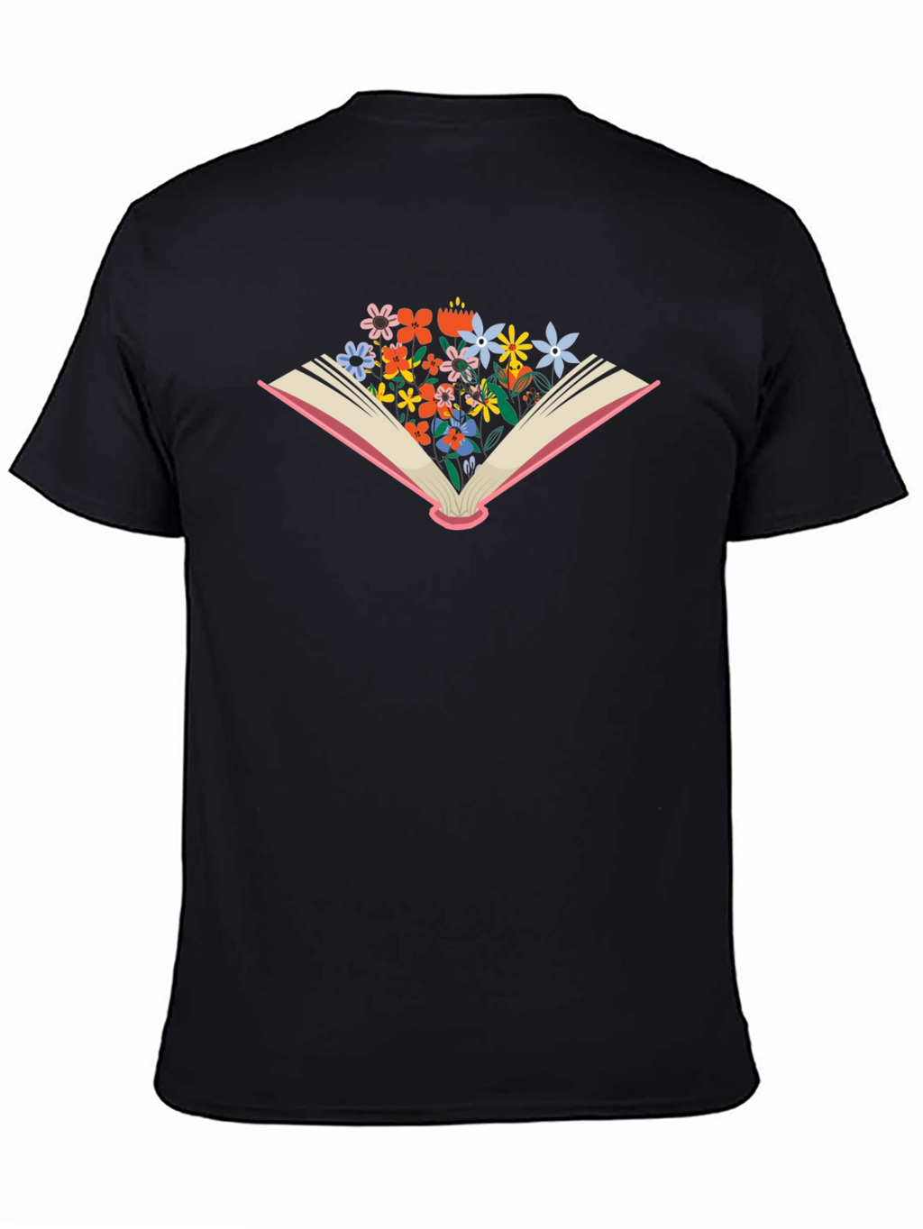 Floral Bookworm T-Shirt - Unisex Black Tee