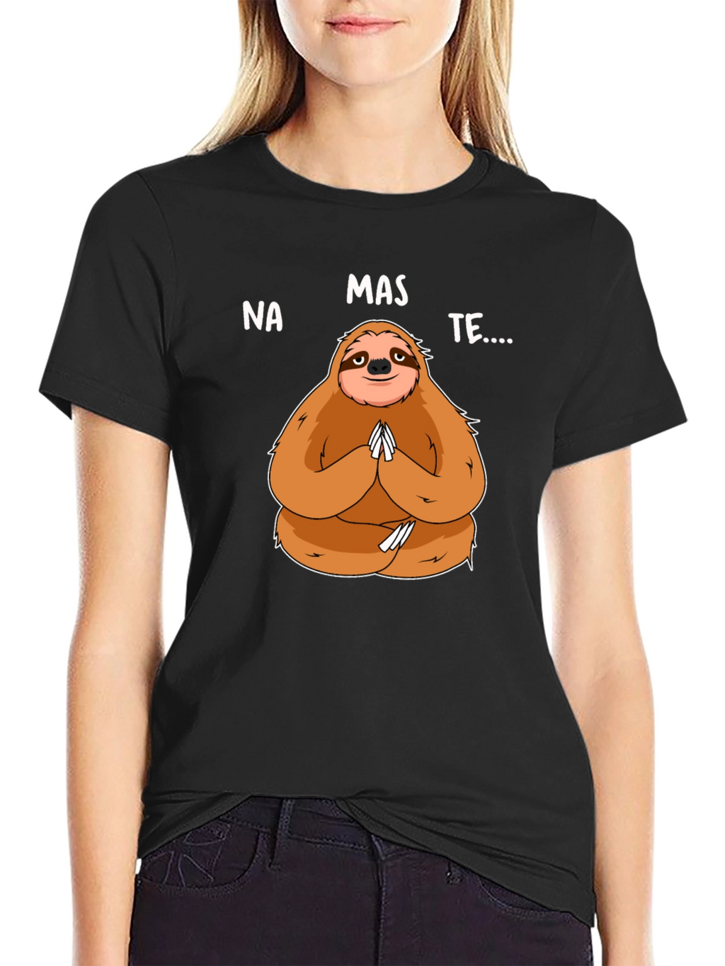 Namaste Sloth Graphic Tee - Yoga Humor