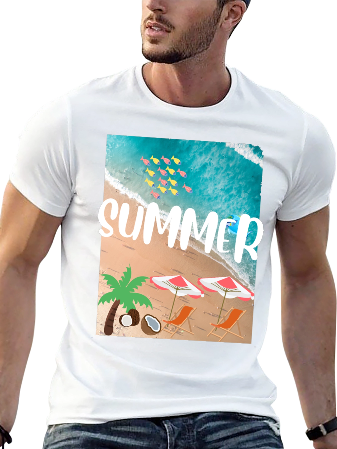 Summer Beach Graphic T-Shirt