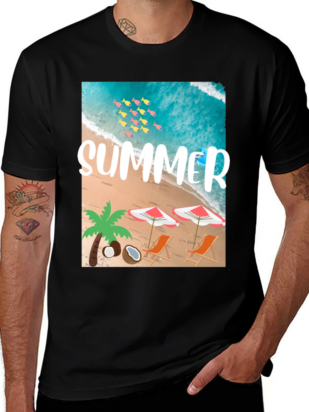 Summer Beach Graphic T-Shirt