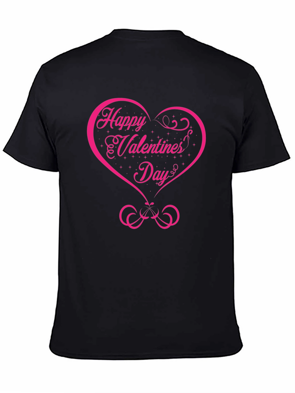 Happy Valentines Day Graphic Tee - Black