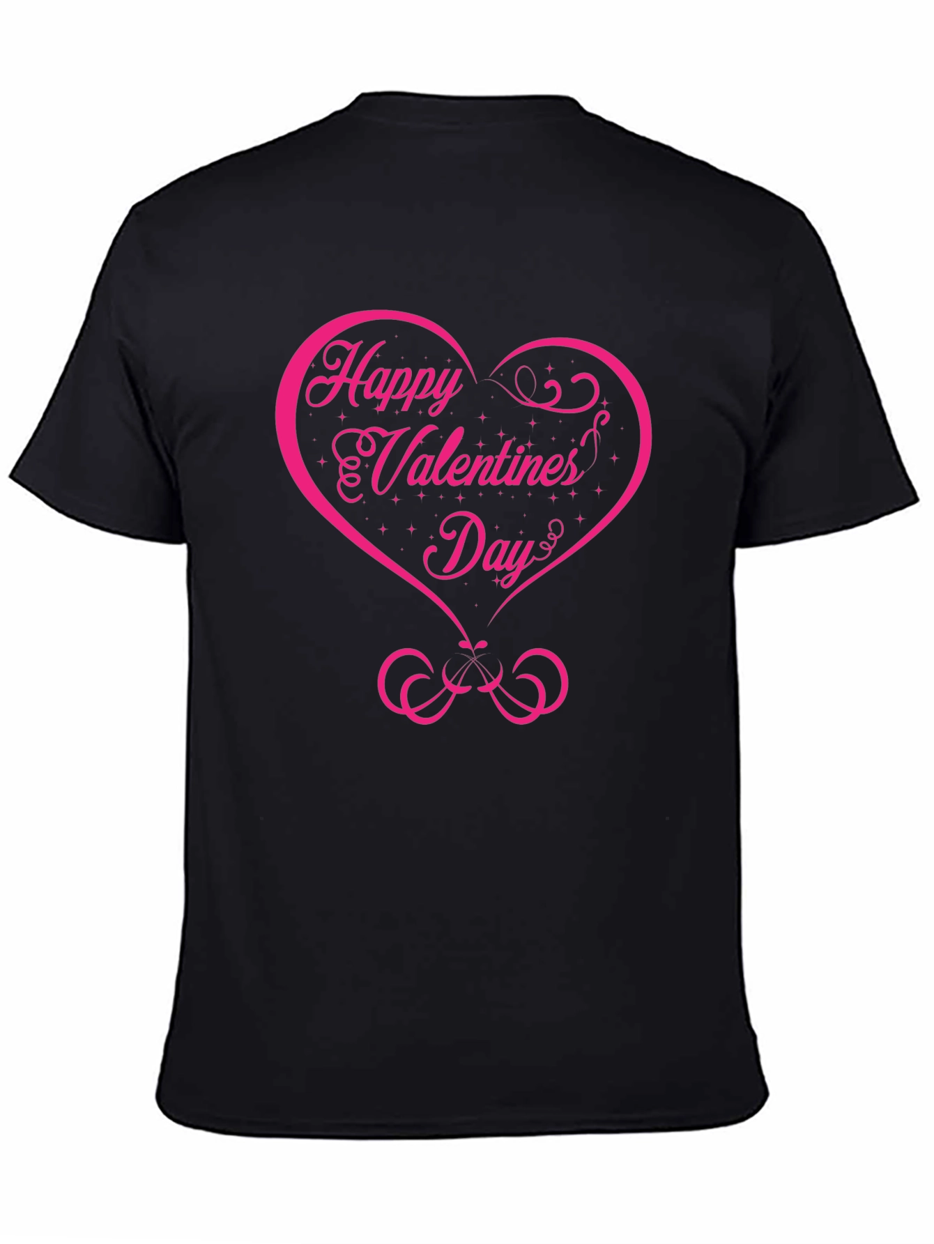 Happy Valentines Day Graphic Tee - Black