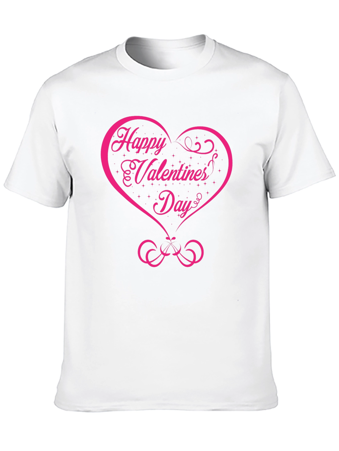 Happy Valentines Day Graphic Tee - Black