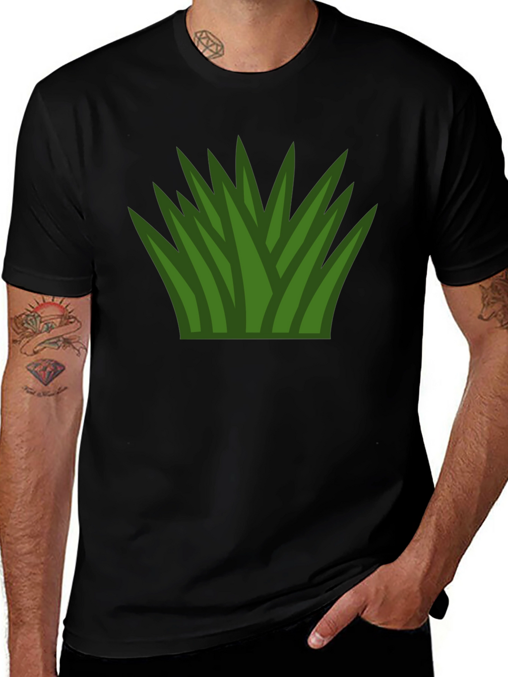 Grass Graphic Tee - Black Unisex Shirt