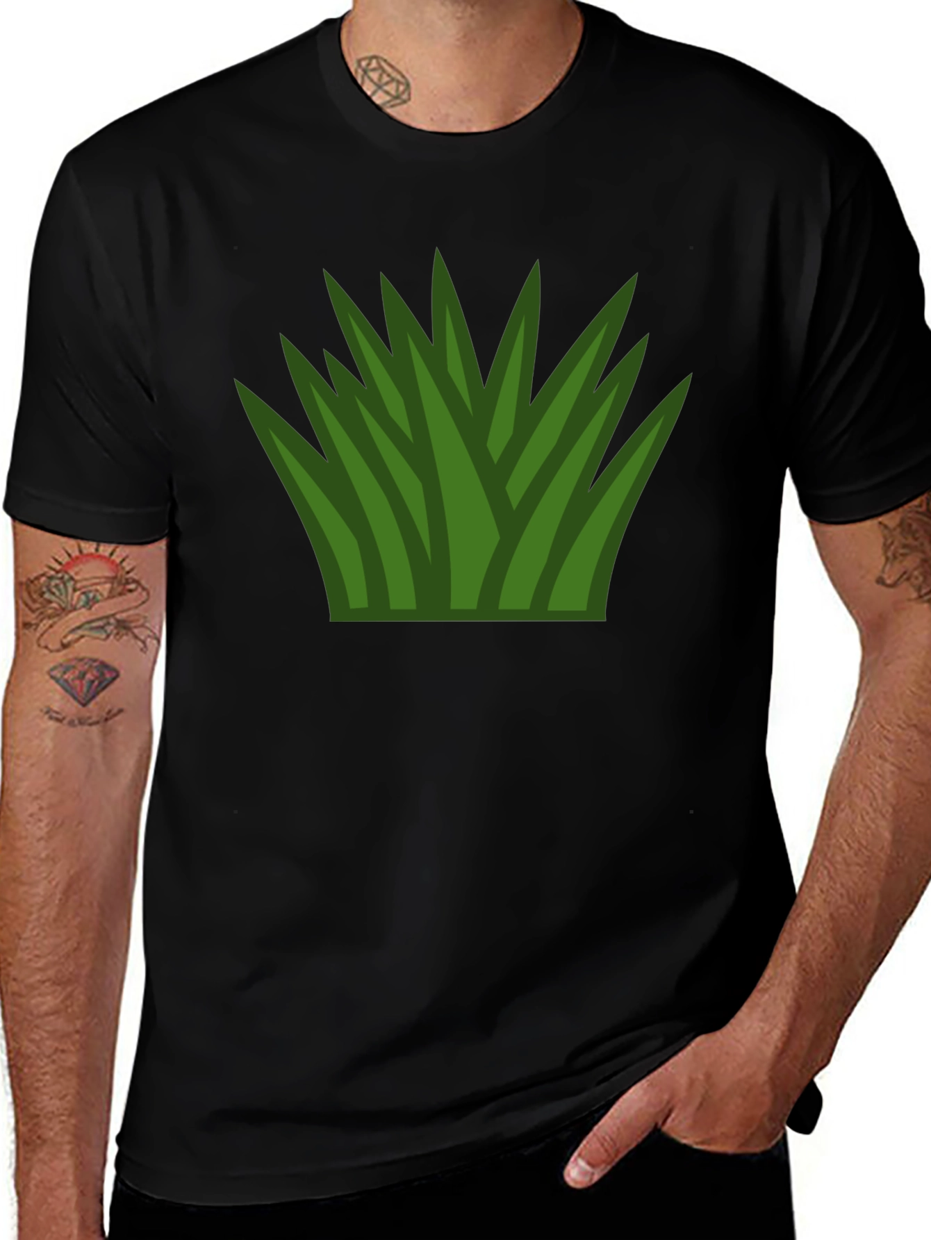 Grass Graphic Tee - Black Unisex Shirt