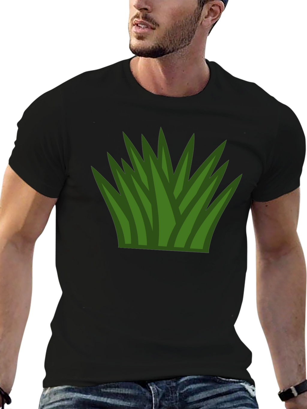 Grass Graphic Tee - Black Unisex Shirt