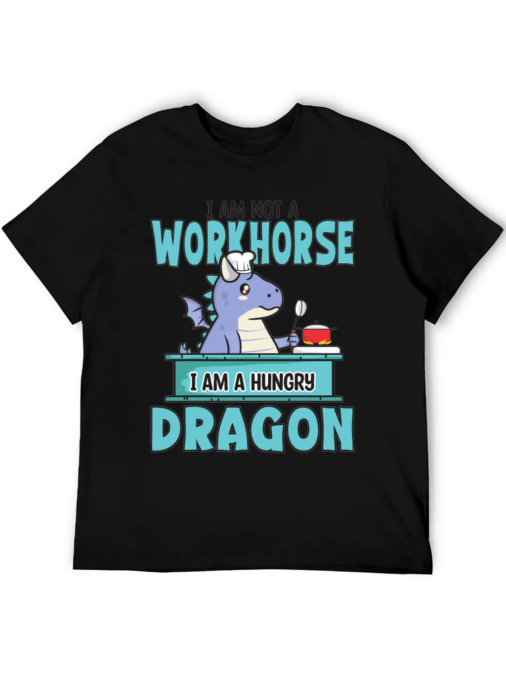 Hungry Dragon Chef T-Shirt Funny Novelty Graphic Tee