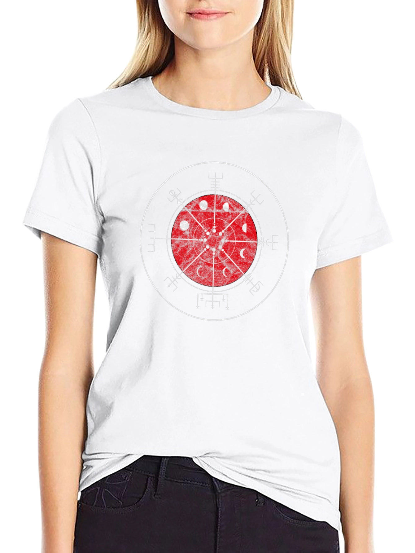 Mystic Lunar Phases Graphic Tee - Black