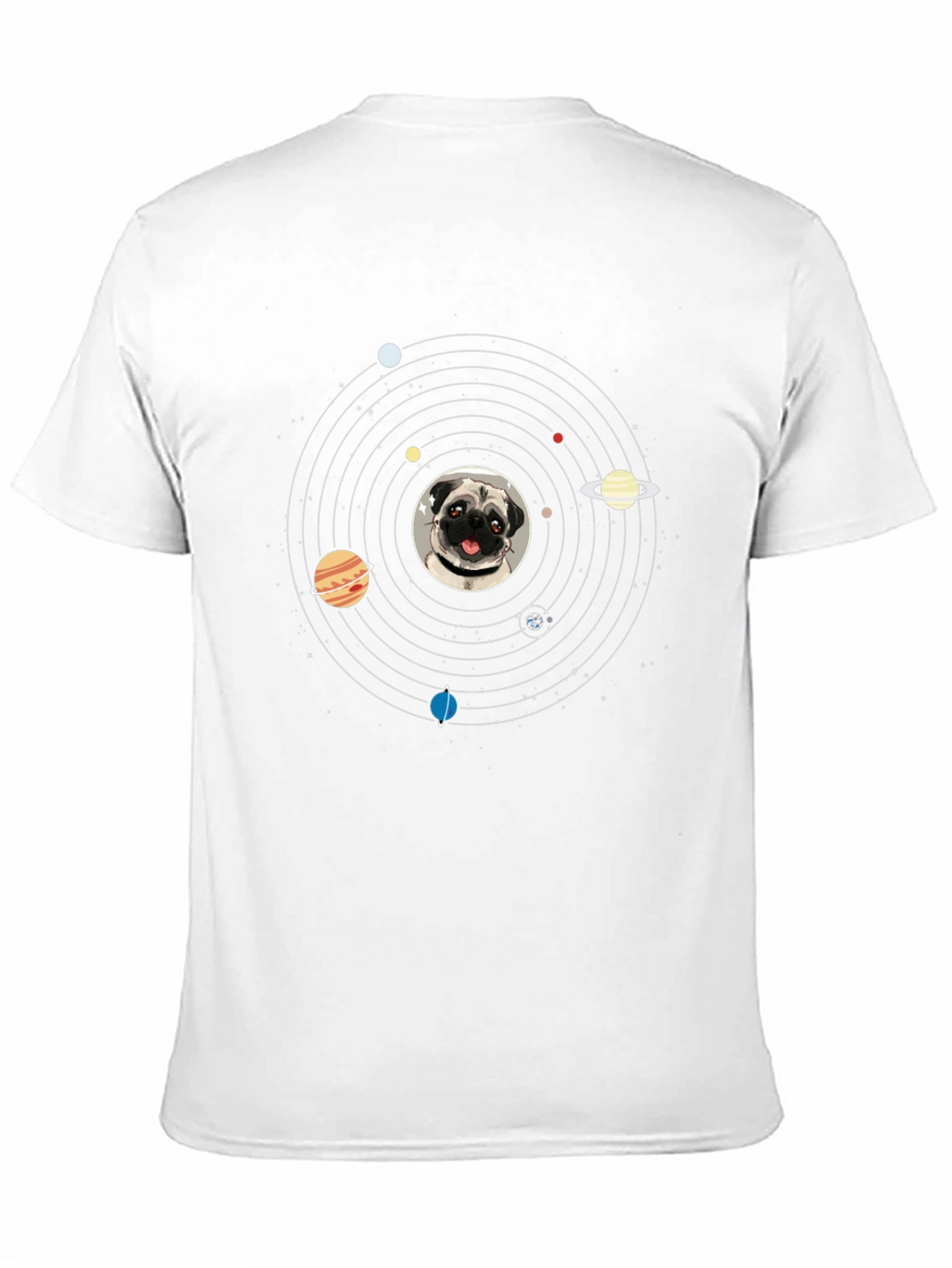 Pug in Space Mens Black T-Shirt